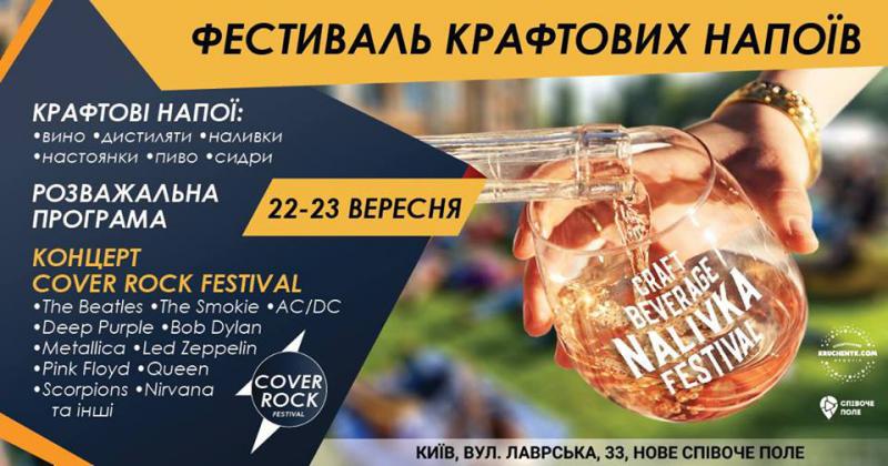  У Києві пройдуть NALIVKA Craft Beverage Festival та Перший в Україні Cover Rock Festival